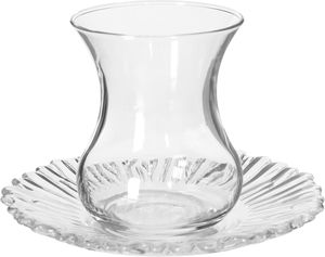 طقم كاسات شاي زجاج باشاباتشي، 12 قطعة، 155 مل - شفاف product image 2