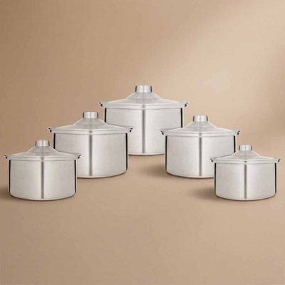 Al Saif Almasi aluminum pots set, 5 pieces - silver product image 1