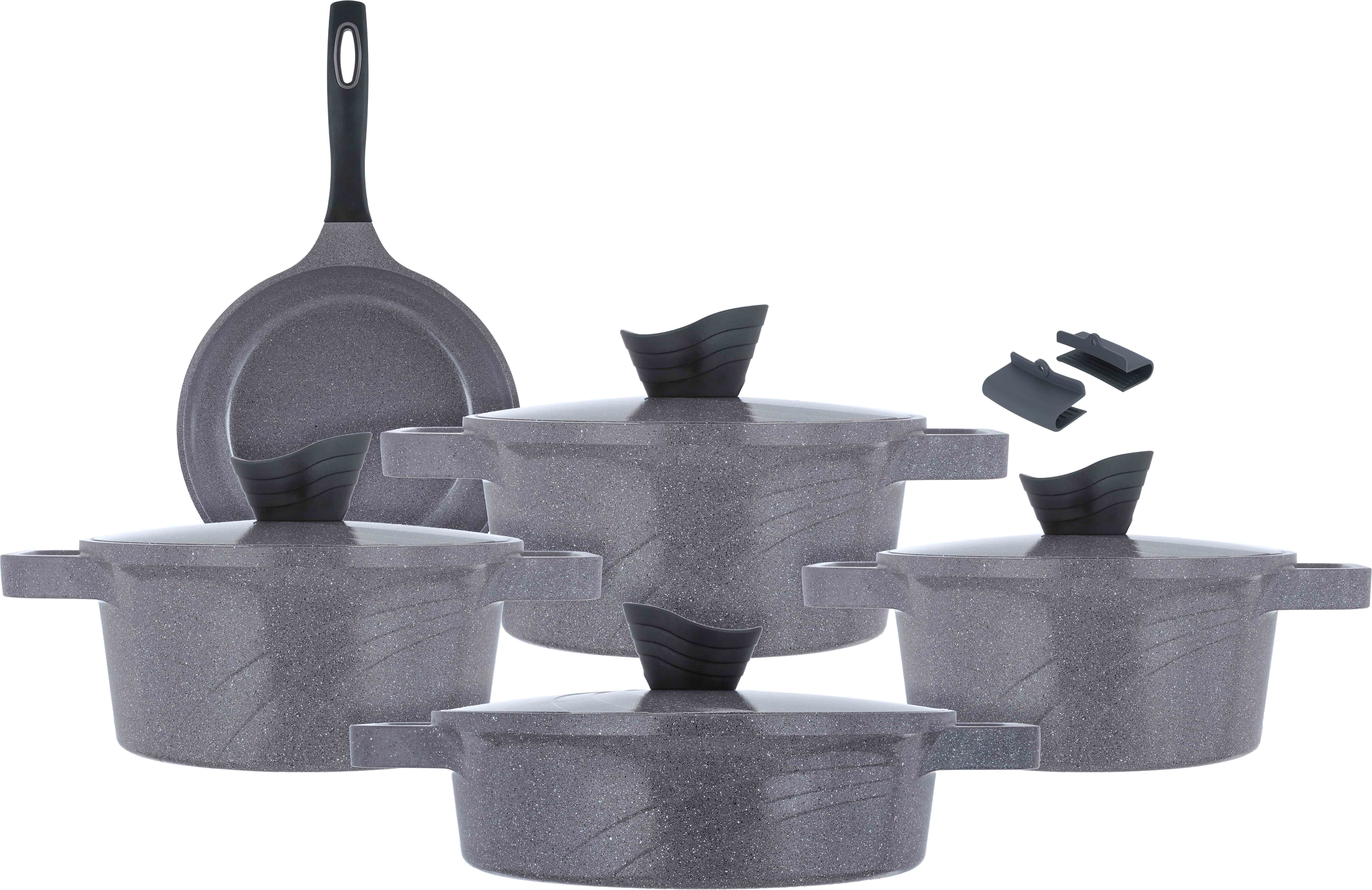 طقم قدور جرانيت تورنادو، 9 قطع - رمادي product image
