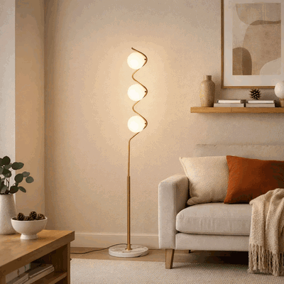 اباجورة ارضية معدن، 170x30 سم، 3 كرات - ذهبي product image 2