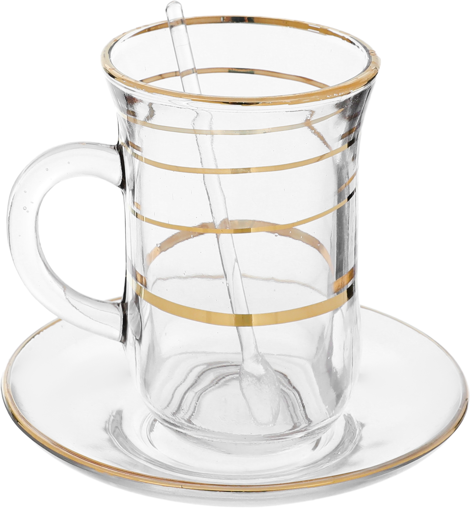 طقم تقديم شاي مع قهوة اميرة زجاج رويال جلاس، 24 قطعة - شفاف product image 3