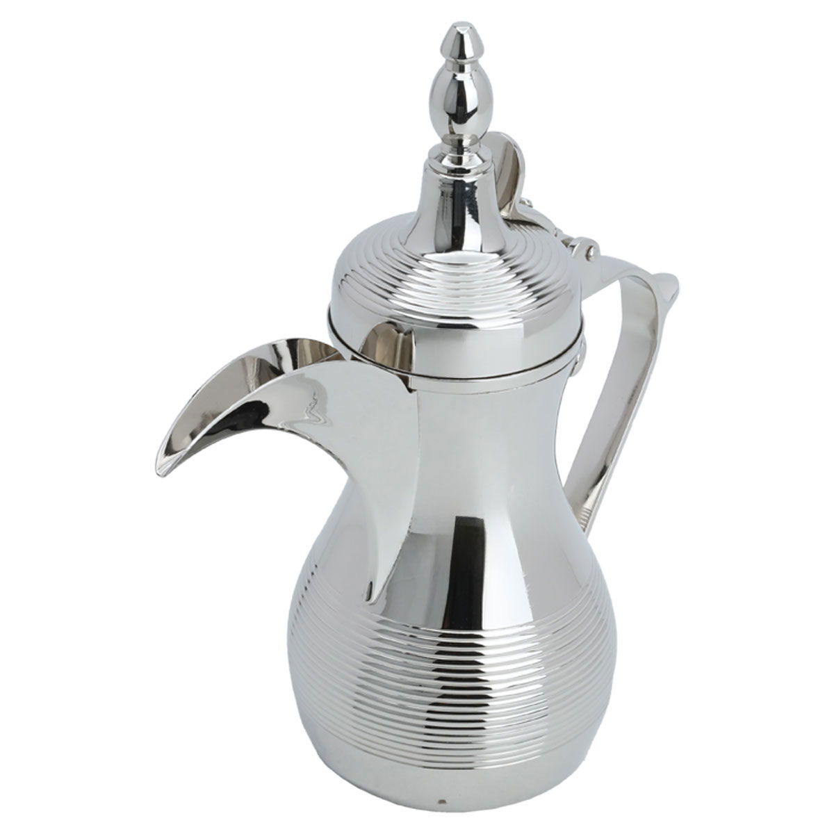 Al Saif Gallery Steel coffee Dallah, 28 x 10 x 24 cm, engraved - silver product image 2