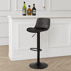 كرسي بار مودرن معدن، 110×40×37 سم، قاعدة جلد واسفنج - اسود product image 2