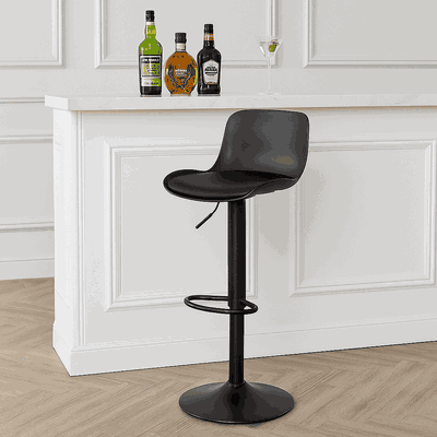 Modern Metal Bar Chair, 110×40×37 Cm, Leather And Foam Base - Black product image 2