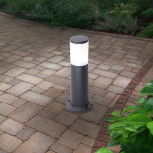 Outdoor lighting pole made of durable resin plastic, E27 bulb base, 40 x 15.5 cm - Black product image 2