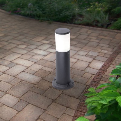 Outdoor lighting pole made of durable resin plastic, E27 bulb base, 40 x 15.5 cm - Black product image 2