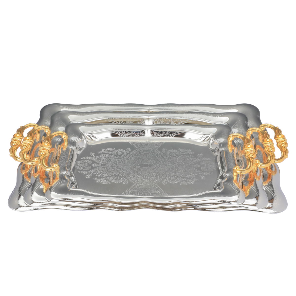 طقم طوفريات استيل السيف غاليري، 3 قطع، منقوش - فضي product image