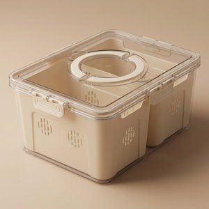 علبة تخزين أكريليك السيف غاليري، 30x24x14 سم، غطاء، مستطيل، 2 خانة - شفاف product image