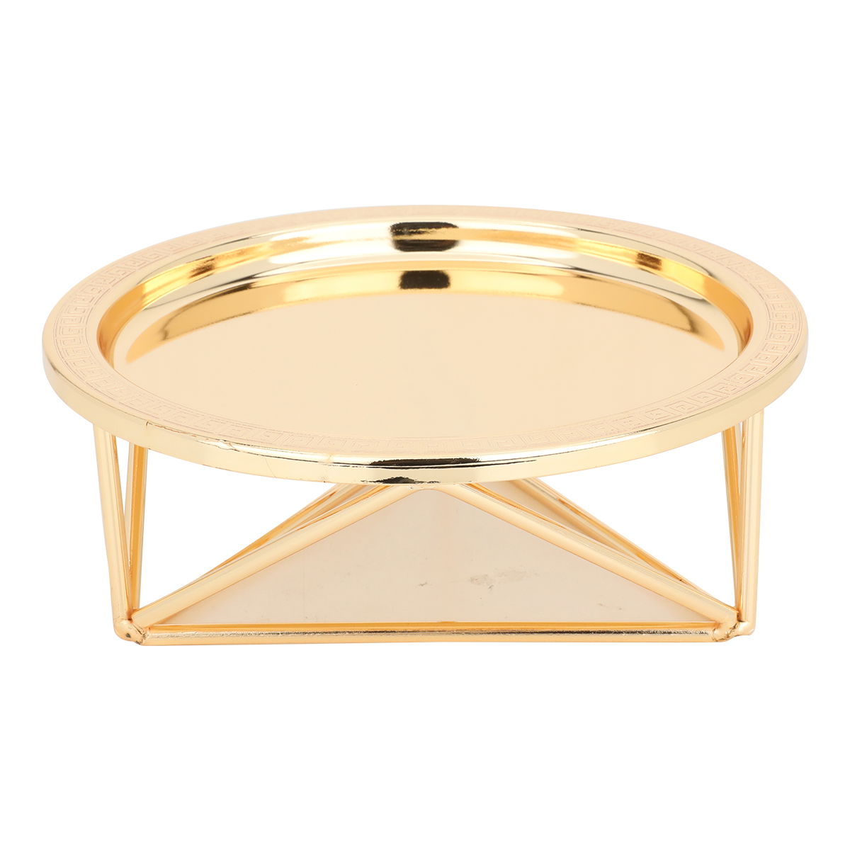Steel tray with Dania base, 19 x 19 x 7 cm, small, round - gold product image 1