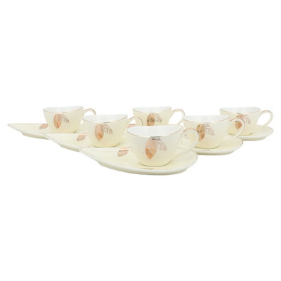 طقم فناجين قهوة تركي مع صحون بورسلان السيف غاليري، 12 قطعة - بيج product image 2