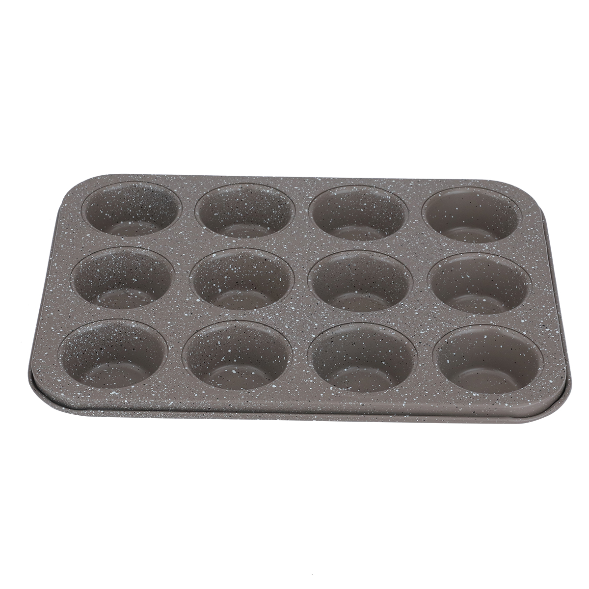 صينية ميني كب كيك جرانيت باك شيف، 25.5×19.5×2.1 سم، مستطيل، 12 موضع - رمادي product image