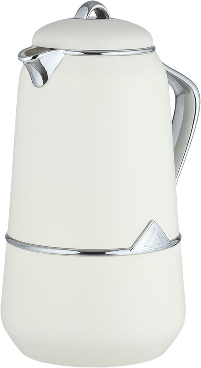 Lalooza Thermos Set, 2 pieces, 0.7/1 liter, glass interior, silver handle, push-button lid - white gold product image 4