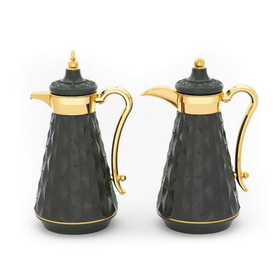 طقم ترامس روافد 2 السيف غاليري، 1 /1 لتر، 2 قطعة، حافظة داخلية زجاج حراري - رمادي غامق product image 1