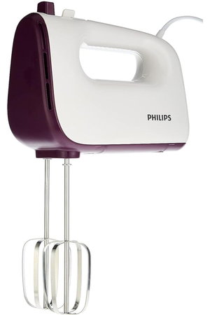 Philips HR3740/11 Hand Mixer, 400W, 5 Speeds - White/Purple product image
