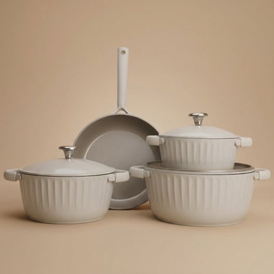 طقم قدور الومنيوم جرانيت روبوست، 7 قطع - بيج product image 1