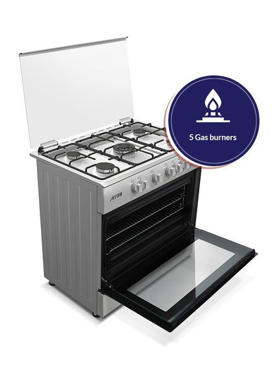 فرن غاز ارو، 60×90سم، 5 شعلات، RO-9060GSKS-CF - فضي product image 2