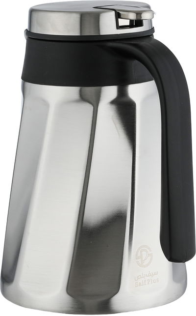 Al Saif Plus Tawfiq Thermos, 1.6 Liters, Glass Interior, Push-Button Lid - Silver Black product image 3