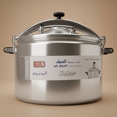 Alsaif Plus Aluminum Pressure Cooker, 75 Liters - Silver product image 1