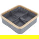 سلة تخزين خشب و قماش السيف غاليري، 30x30x9 سم، 4 خانات - رمادي product image 1