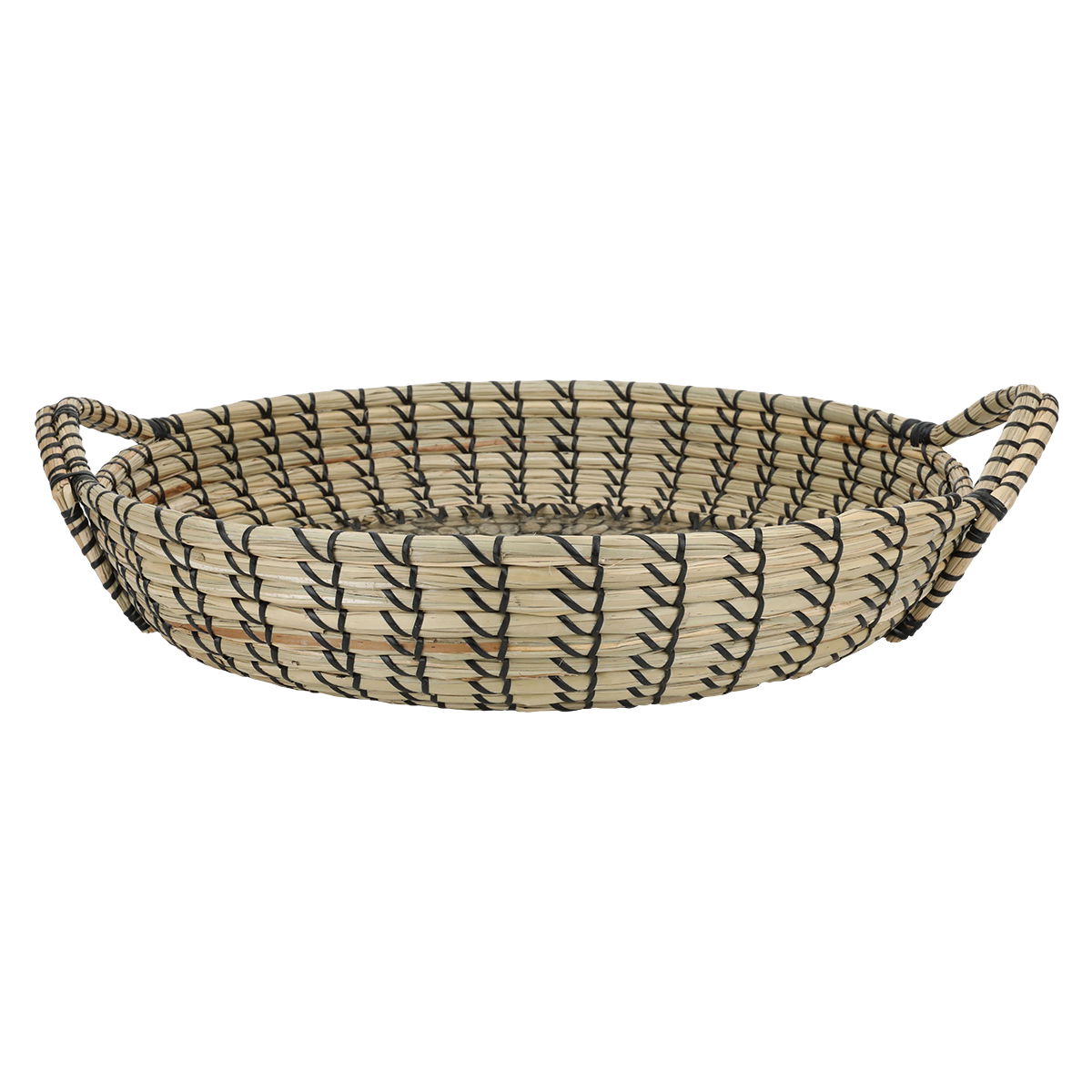 Al Saif Gallery wicker serving tofir, 46 x 46 x 9 cm, round - black beige product image 3