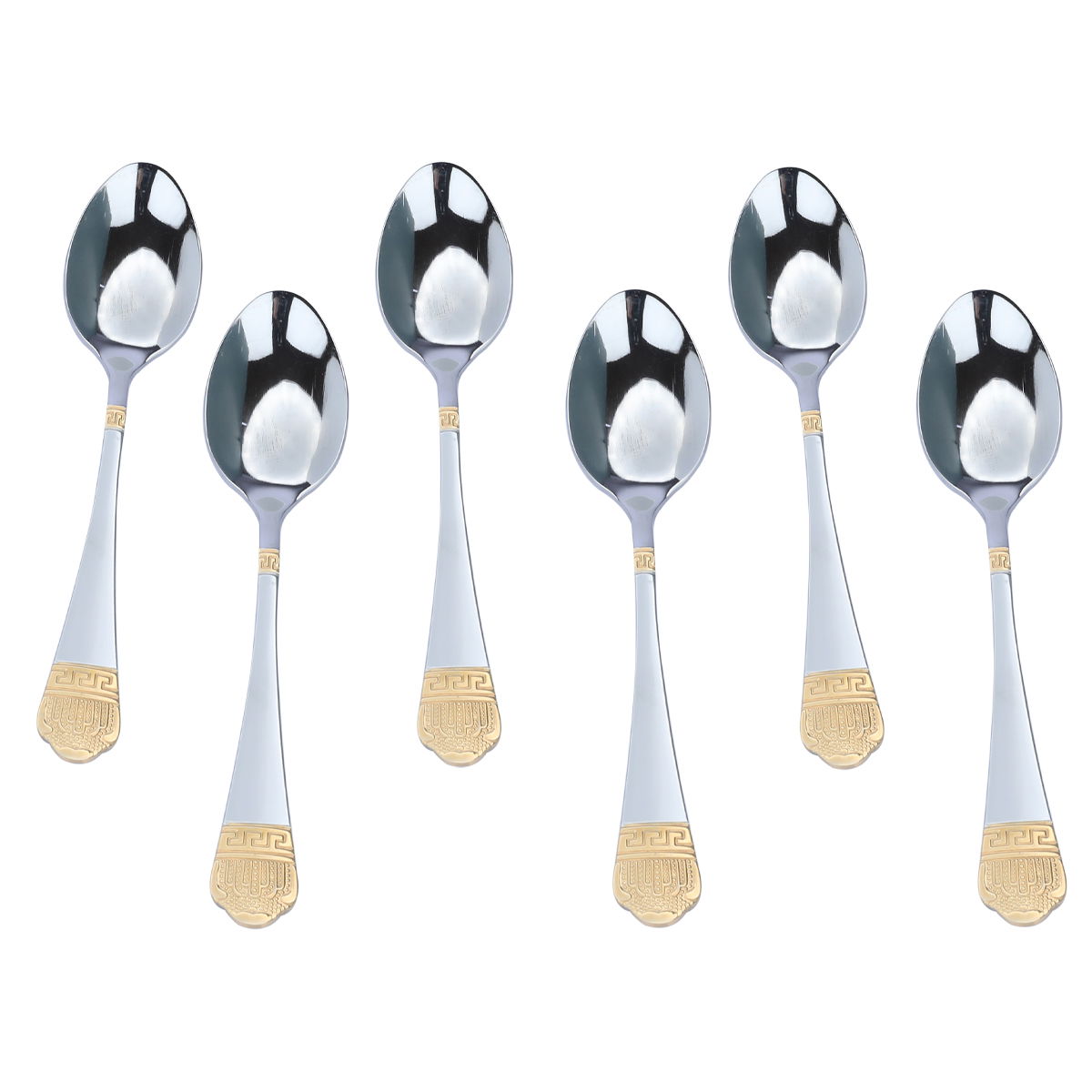 Al Saif Gallery Steel Tea Spoons Set, 6 Pieces - Golden Silver product image 3
