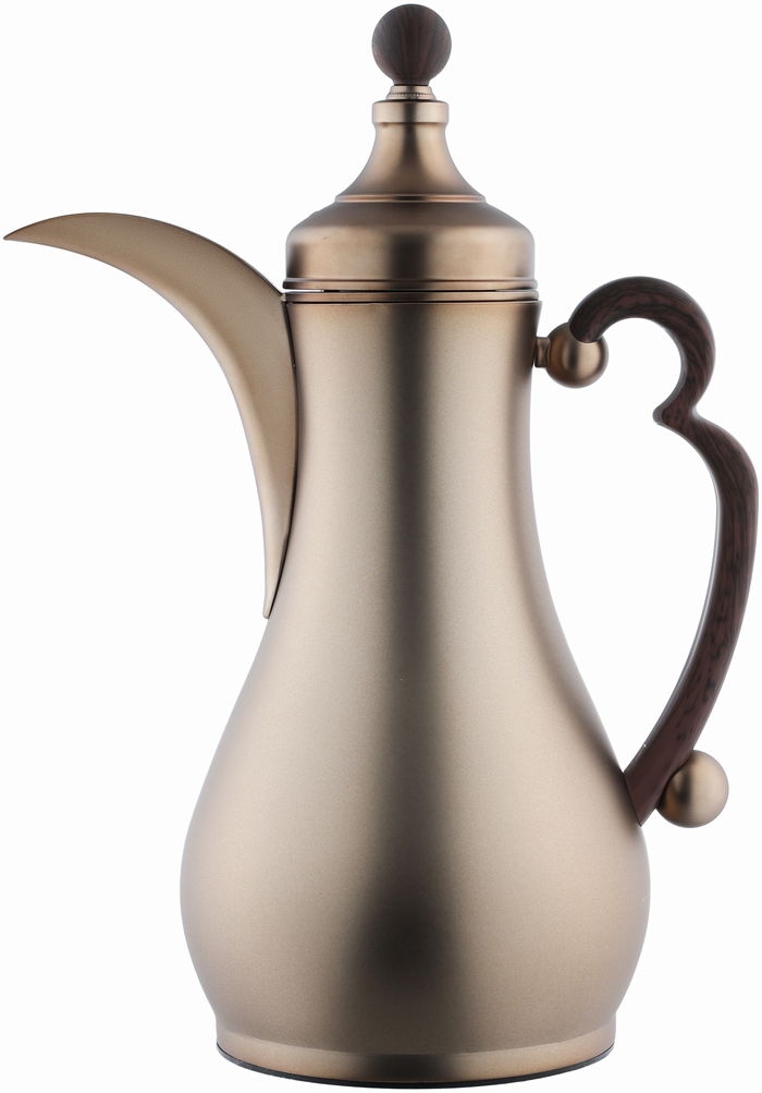 Al Saif Gallery Al Asalah Thermos Set, 1 + 1 Liter, 2 Pieces, Inner Glass Case, Stainless Steel Outer Body - Dark Bronze product image 3