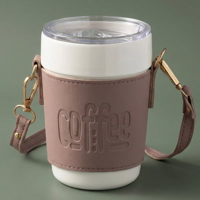 Al Saif Gallery Porcelain Thermos Mug, 420 ml - White Pink product image 1