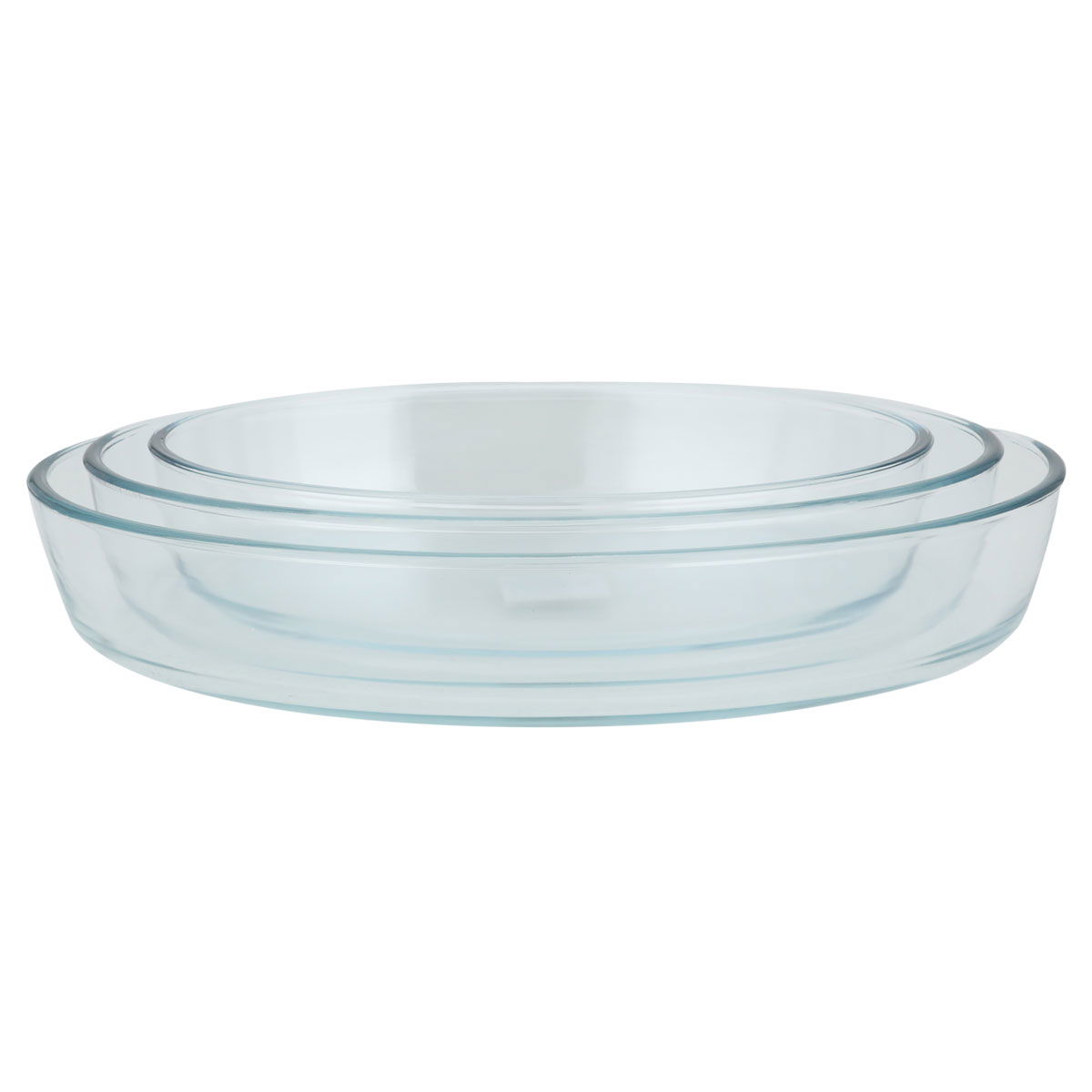 طقم صواني بايركس زجاج السيف غاليري، 2.4/3.2/4.0 سم ، بيضاوي، 3 قطع - شفاف product image 2