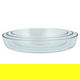 Al Saif Gallery Pyrex glass trays set, 2.4/3.2/4.0 cm, oval, 3 pieces - transparent product image 2