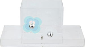 Al Saif Gallery Acrylic Serving Stand, 28X12X15.5 Cm, Rose-Decorated Base - Clear product image