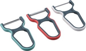 Excellent Houseware 3-Piece Plastic Steel Vegetable Peeler Set - Color product image