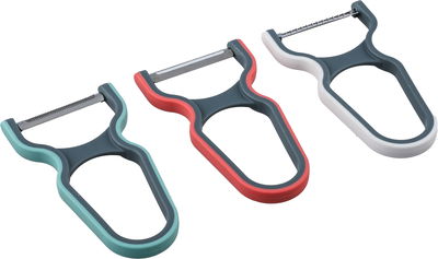 Excellent Houseware 3-Piece Plastic Steel Vegetable Peeler Set - Color product image 1