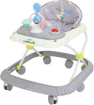 مشاية اطفال فان مومونت، قابلة للتعديل، مزودة بألعاب - رمادي ابيض product image