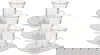Al Saif Gallery glass tea set with porcelain plate, 12 pieces, gold line - transparent and white product image 1
