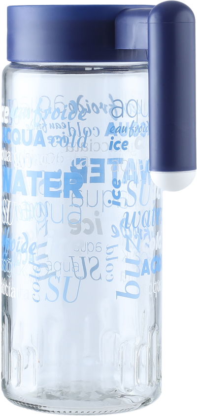 Hervin Glass Jug, 1.46 L, Blue Embossed - Clear Blue product image 3