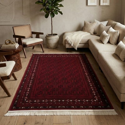 سجادة مجلس بوليستر سجادتي، 160×230 سم، طراز عربي تقليدي - أحمر product image 1