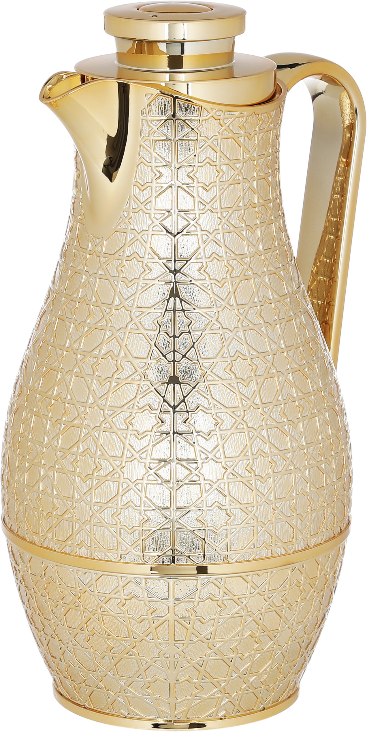 Al Saif Gallery Hessa thermos set, 1 liter, thermal glass inner shell, plastic outer shell - gold product image 2