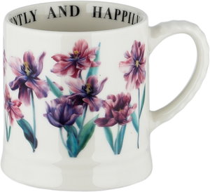 Al Saif Gallery Porcelain Mug, 380 ml, Purple Rose Pattern - White product image 2