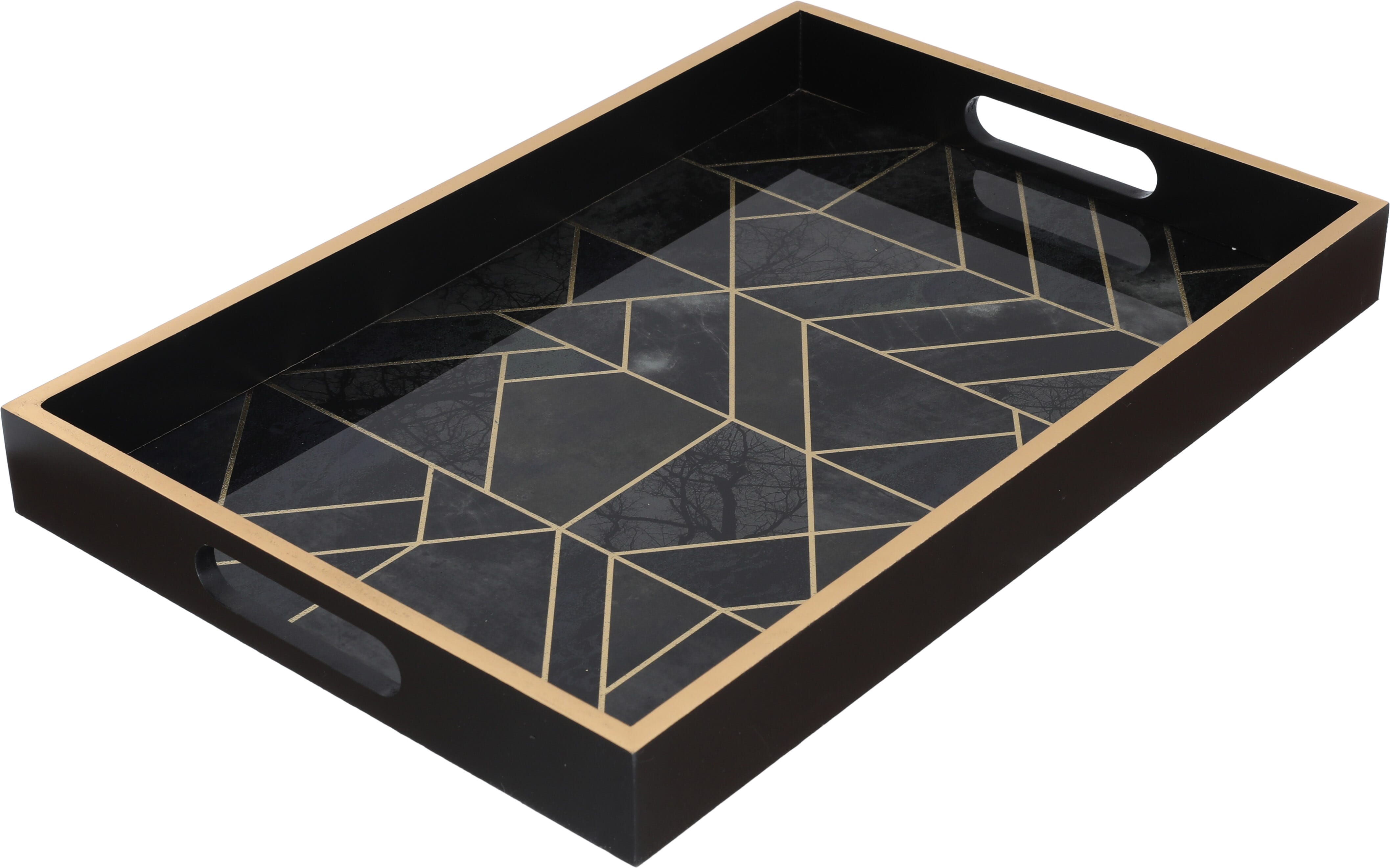 Saif Gallery Wooden Serving Bowl, 46x30x5.5 cm, Rectangular - Black product image 2