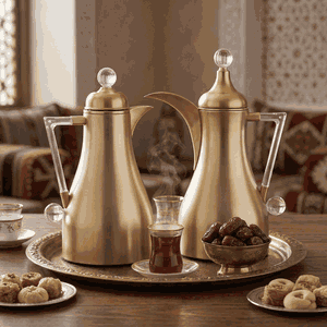 طقم ترامس لينا السيف غاليري، 1/1 لتر، بيد شفاف، حافظة داخلية زجاج حراري، هيكل خارجي استيل، ضغاط - ذهبي product image 2