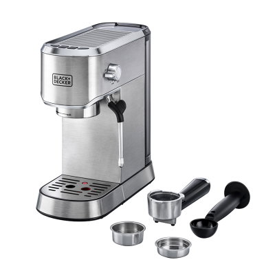 Black ECM150-B5 & Decker Espresso Coffee Machine, 1450W, 15 Bar, 1L - Silver product image 4