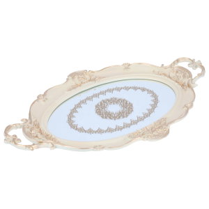 TofariaAl Saif Gallery glass, 52 cm, engraved with gold, oval - beige product image 2