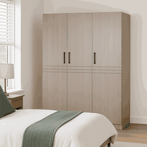 خزانة ملابس خشب ام دي اف، 200×120×54 سم، ثلاث ابواب - رمادي product image