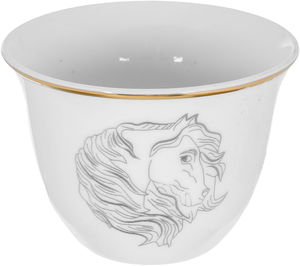 Al Saif Gallery Arabic coffee cups set, 12 pieces, 90 ml, black horse head pattern - beige product image 3