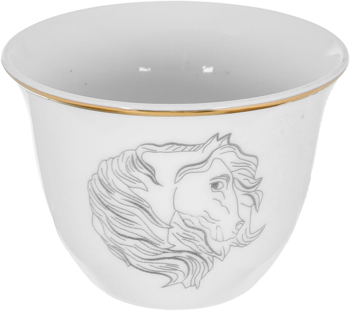 Al Saif Gallery Arabic coffee cups set, 12 pieces, 90 ml, black horse head pattern - beige product image 3