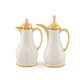 Al Saif Gallery Laura thermos set, 1/1.6 litre, golden handle, squeeze, 2 pieces - white product image 1