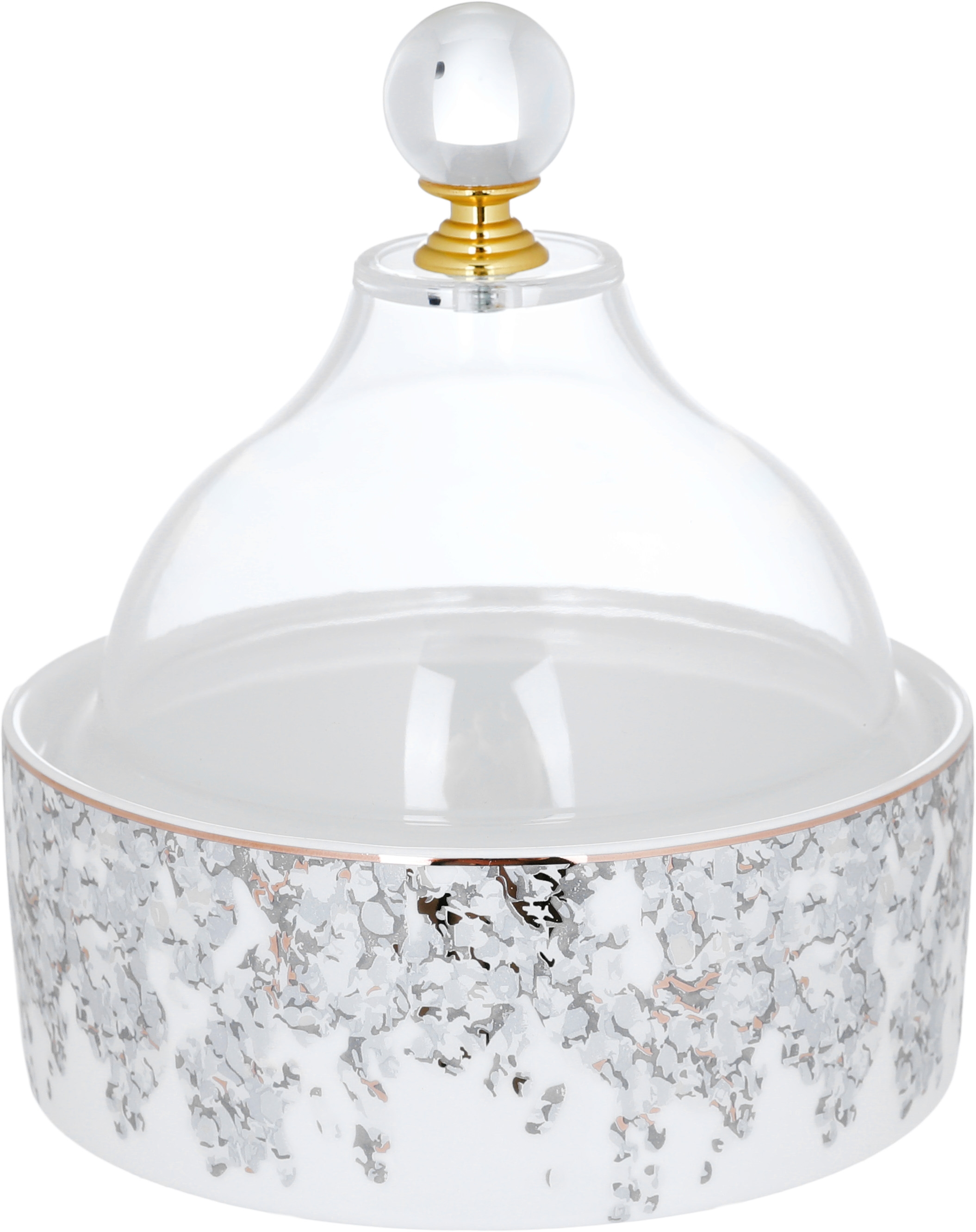 Porcelain date with acrylic cover from Al Saif Gallery, gray-white pattern product image