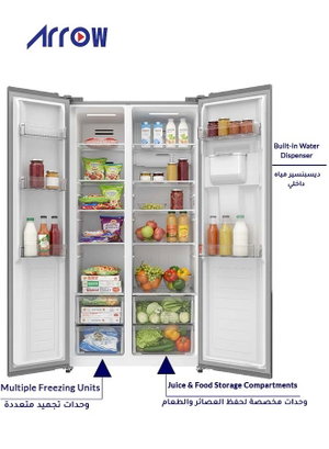 ثلاجة ارو، 534 لتر، 18.8 قدم، 2 باب، ديجتال، RO-830SNS-WD - رمادي غامق product image 2