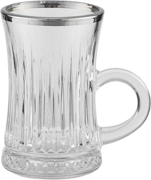 طقم بيالات شاي زجاج السيف غاليري، 100 مل، 6 قطع - شفاف product image 2