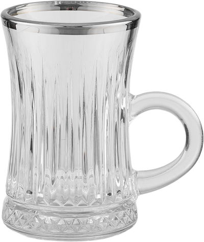 طقم بيالات شاي زجاج السيف غاليري، 100 مل، 6 قطع - شفاف product image 2